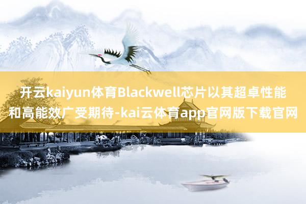 开云kaiyun体育Blackwell芯片以其超卓性能和高能效广受期待-kai云体育app官网版下载官网
