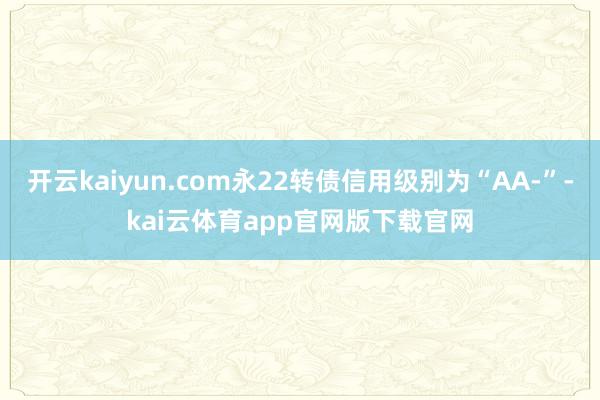 开云kaiyun.com永22转债信用级别为“AA-”-kai云体育app官网版下载官网