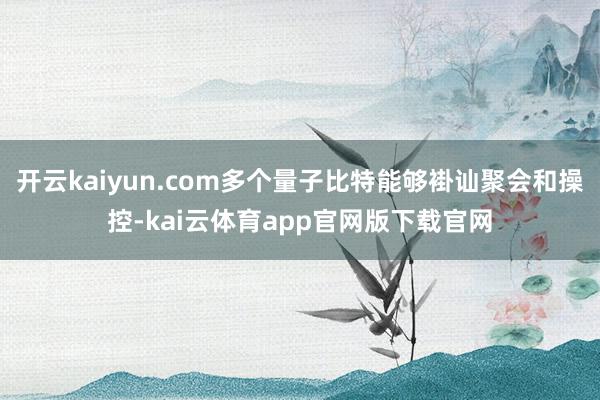开云kaiyun.com多个量子比特能够褂讪聚会和操控-kai云体育app官网版下载官网