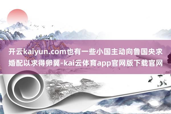 开云kaiyun.com也有一些小国主动向鲁国央求婚配以求得卵翼-kai云体育app官网版下载官网