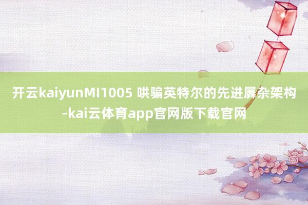 开云kaiyunMI1005 哄骗英特尔的先进羼杂架构-kai云体育app官网版下载官网