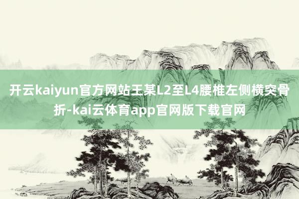 开云kaiyun官方网站王某L2至L4腰椎左侧横突骨折-kai云体育app官网版下载官网