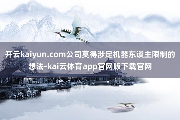 开云kaiyun.com公司莫得涉足机器东谈主限制的想法-kai云体育app官网版下载官网