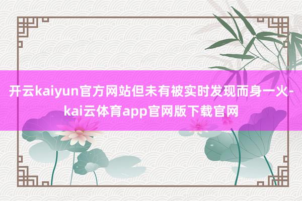 开云kaiyun官方网站但未有被实时发现而身一火-kai云体育app官网版下载官网